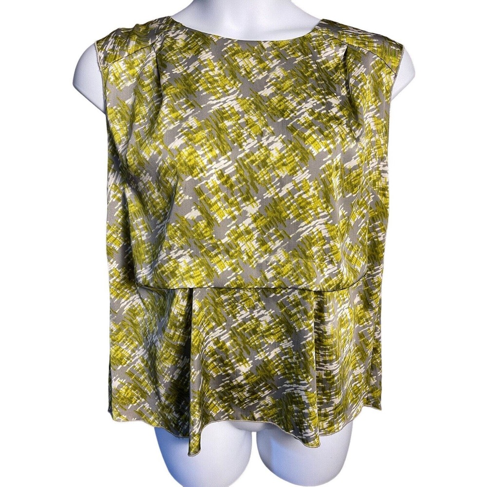 Anne Klein Grey Multi-Color‎ Round Neck Tiered Sleeveless Tank Top Plus Size 0X